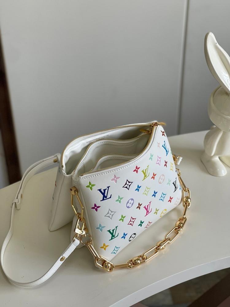 Classic Refined Monogram Leather Shoulder Bag