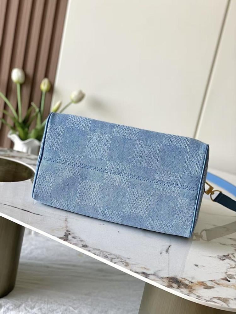 Modern Refined Denim Top Handle Bag