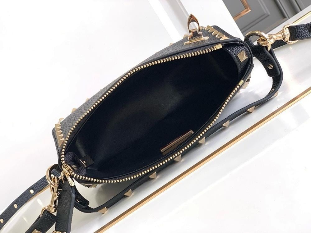 Modern Italian-Inspired Studded Leather Crossbody Bag