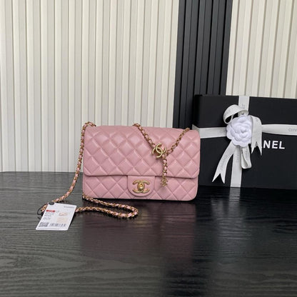 Gold Leather Top Handle Bag