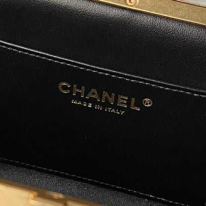 Gold Studded Leather Top Handle Bag