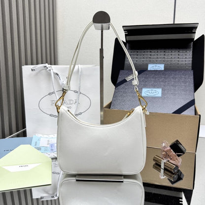 Saffiano Leather Hobo Bag
