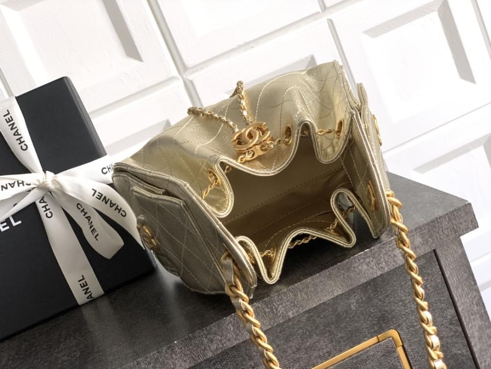 Gold Leather Hobo Bag