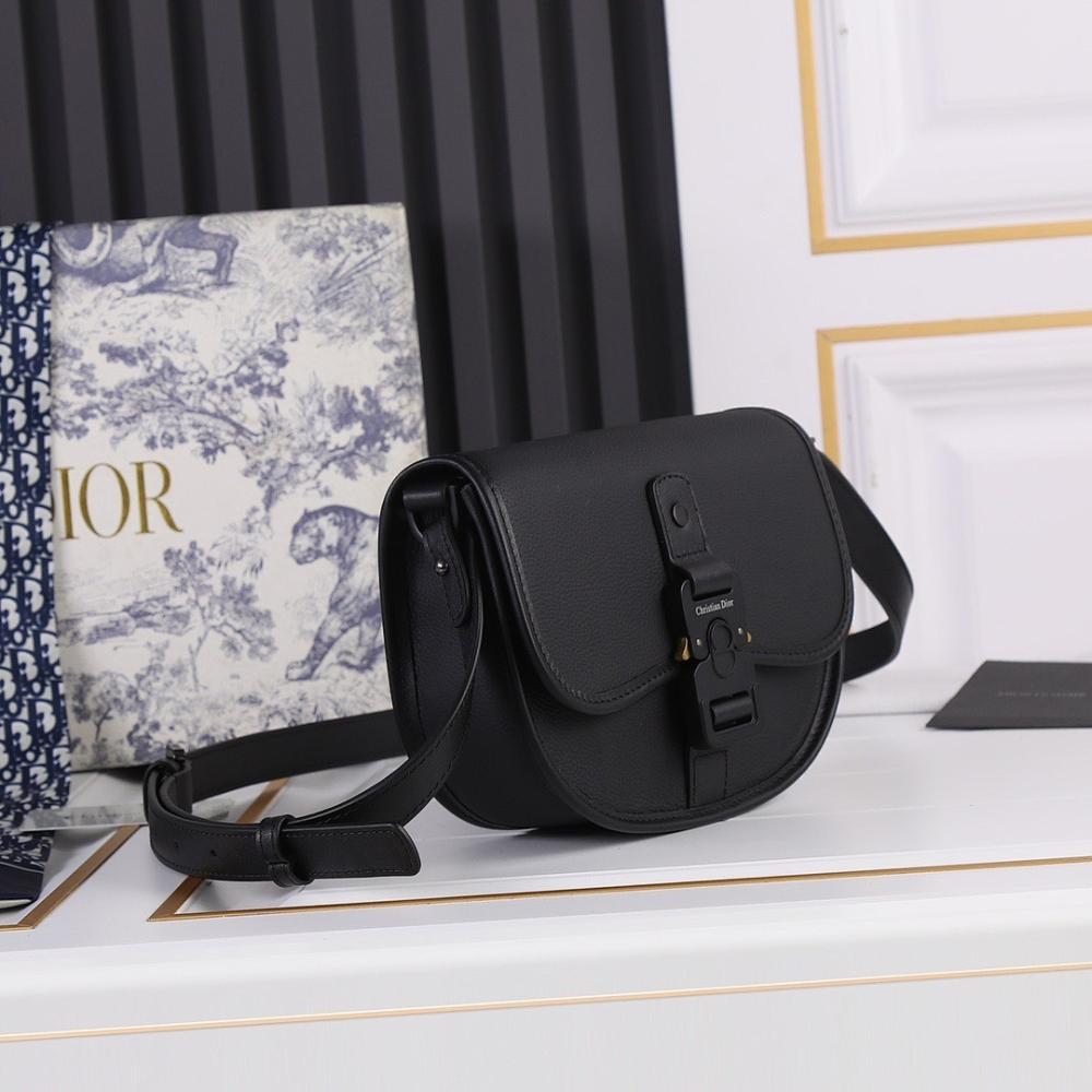 Elegant Stylish Black Printed Calfskin Shoulder Bag