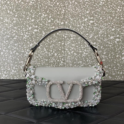 Crystal-Embellished Top Handle Bag