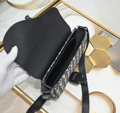 Stylish Premium Black Calfskin Shoulder Bag