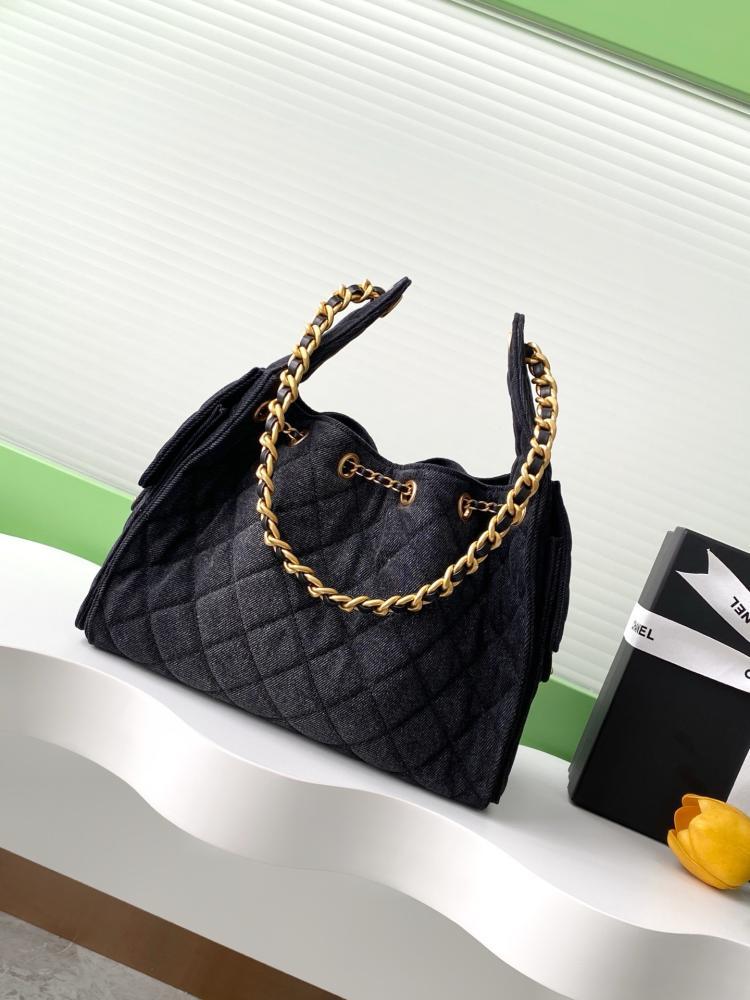 Denim Top Handle Bag