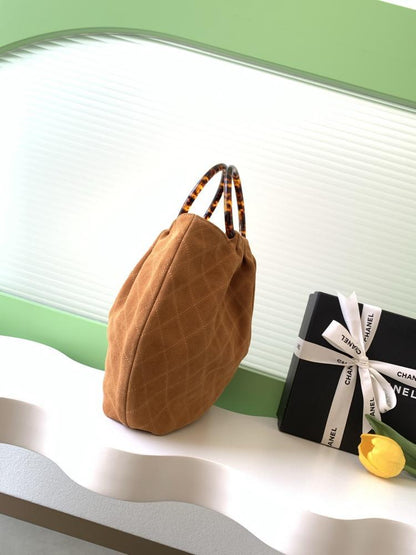 Suede Top Handle Bag