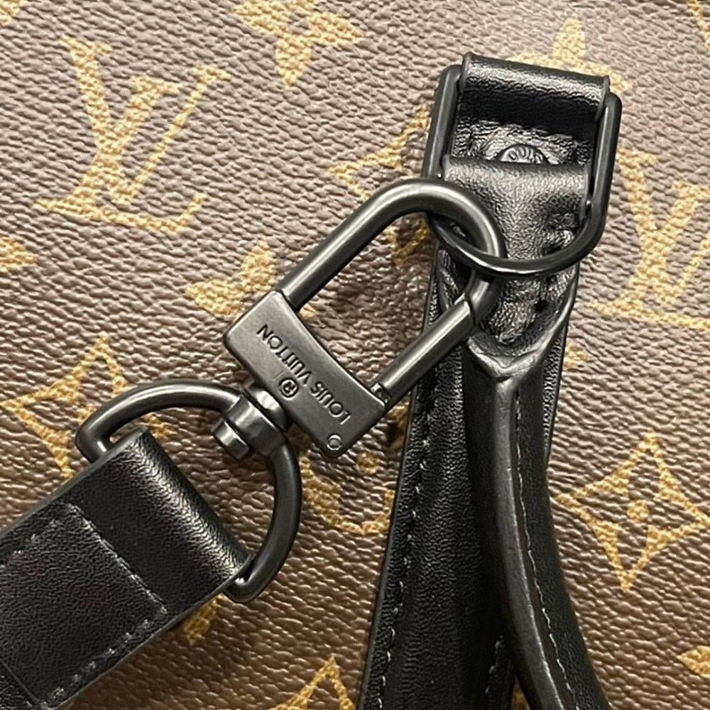 Sac Plat Monogram Leather Shoulder Bag