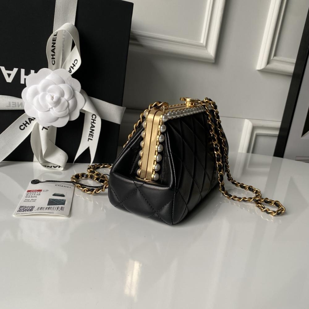 Gold Studded Leather Top Handle Bag