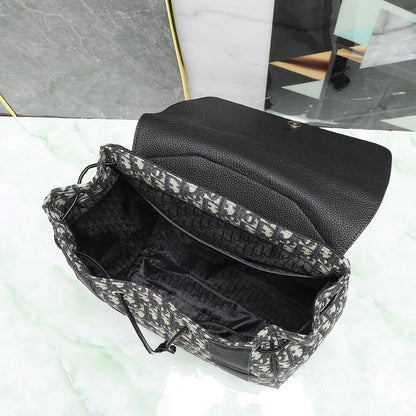 Modern Elegant Black Leather Backpack