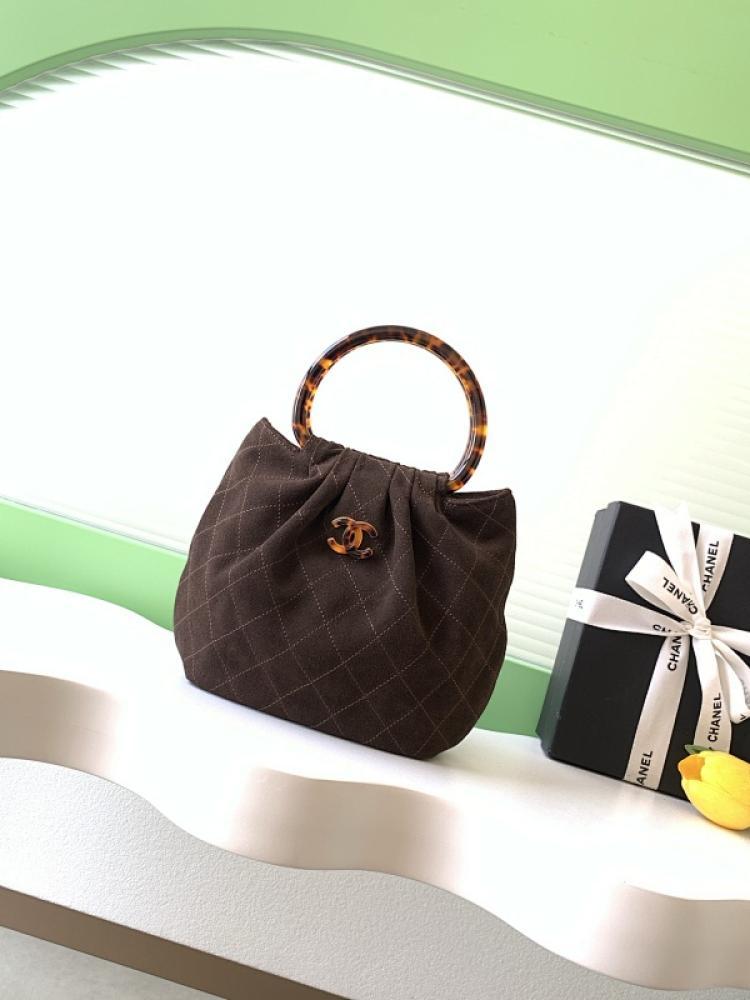 Suede Top Handle Bag