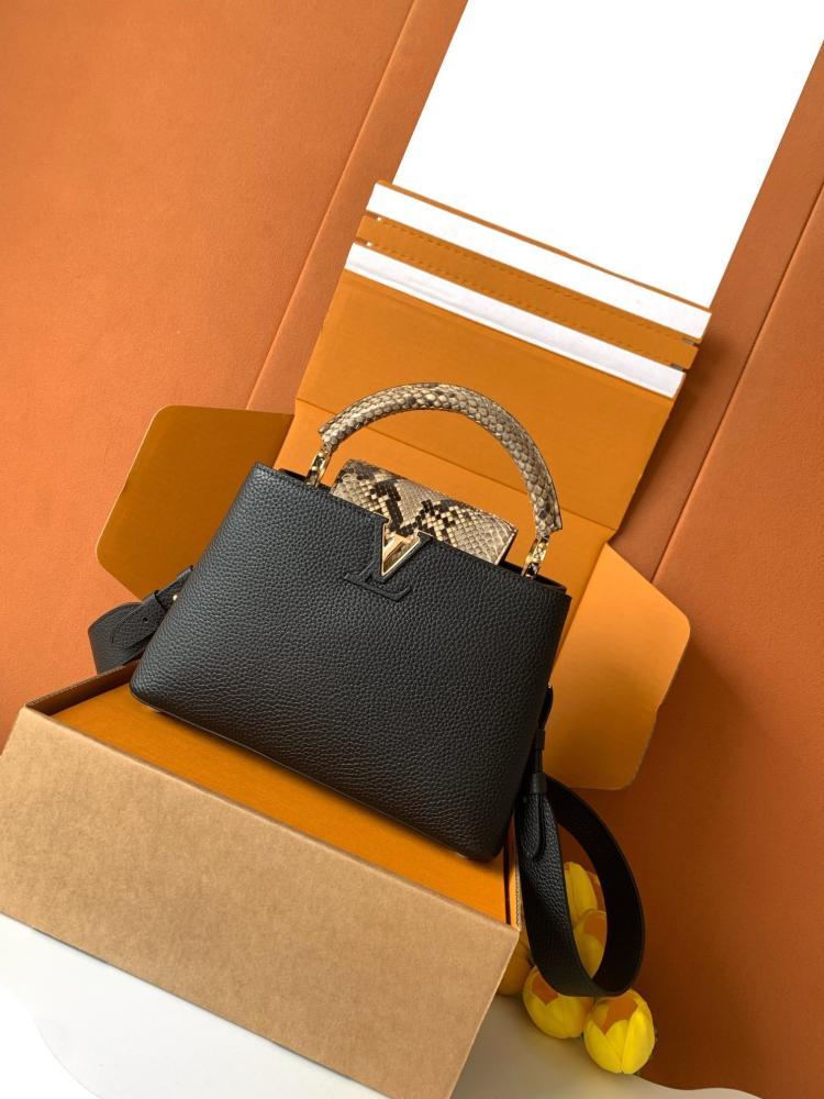 Gold Leather Top Handle Bag