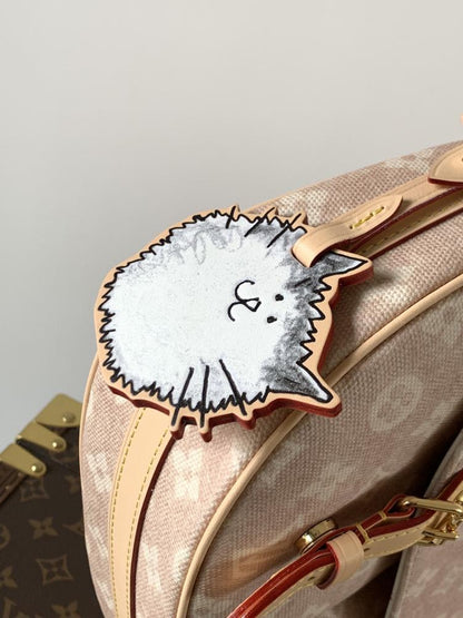 Embroidered Leather Tote Bag