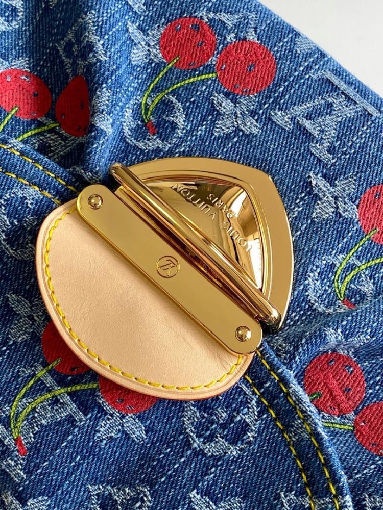 Modern Luxury Monogram Denim Shoulder Bag