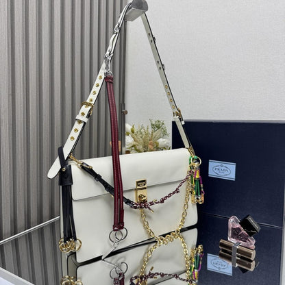 Gold Leather Top Handle Bag