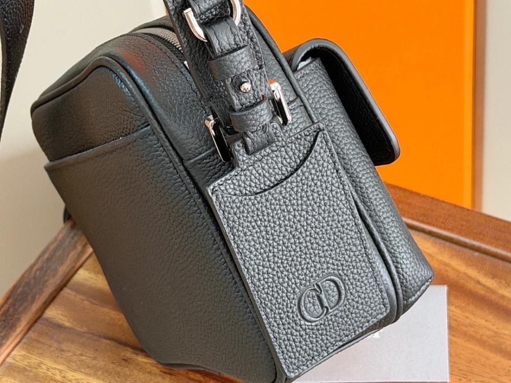 Luxury Refined Black Leather Top Handle Bag