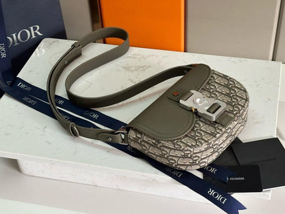 Saddle Printed Leather Shoulder Bag
