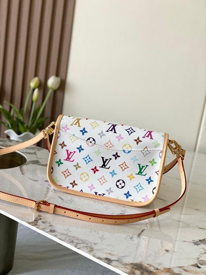 Diane Monogram Leather Shoulder Bag