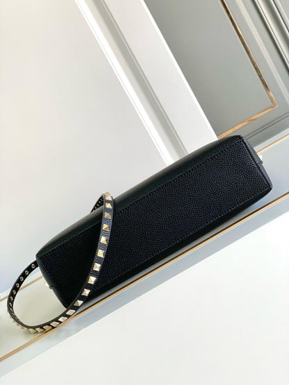 Classic Refined Embroidered Calfskin Shoulder Bag