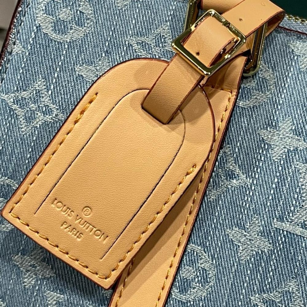 Modern Luxury Blue Woven Denim Shoulder Bag