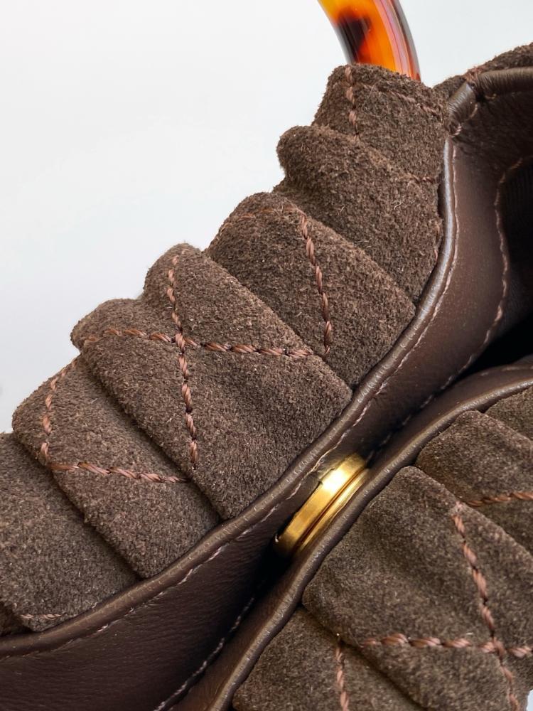 Suede Top Handle Bag