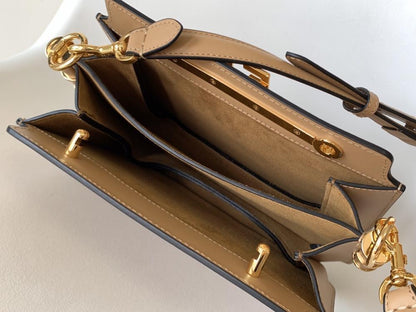 Gold Leather Crossbody Bag