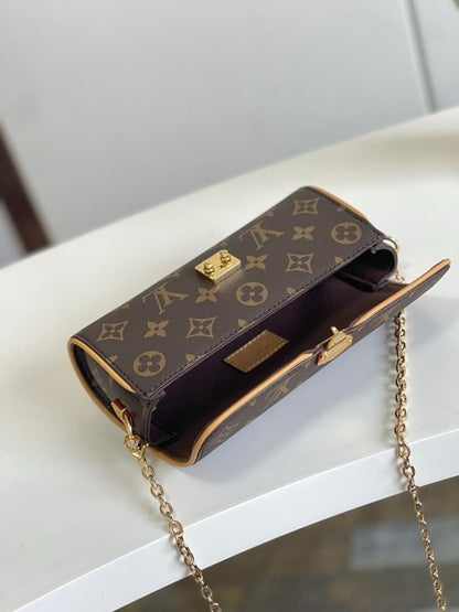 Elegant Stylish Monogram Leather Shoulder Bag