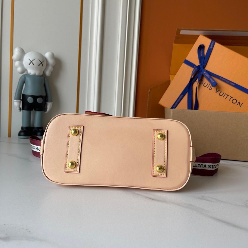 Alma Beige Monogram Denim Crossbody Bag
