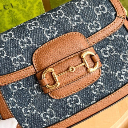 Modern Refined Denim Shoulder Bag
