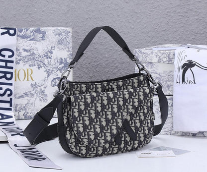 Elegant Refined Black Quilted Calfskin Shoulder Bag