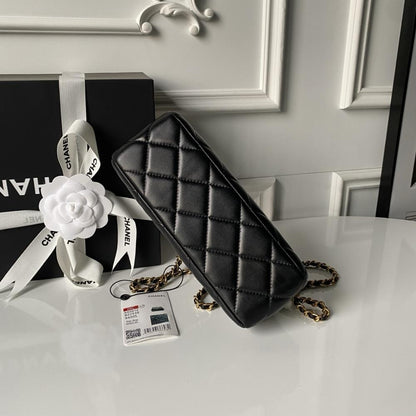 Gold Studded Leather Top Handle Bag