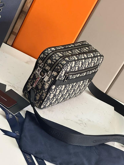 Stylish Premium Black Printed Calfskin Crossbody Bag