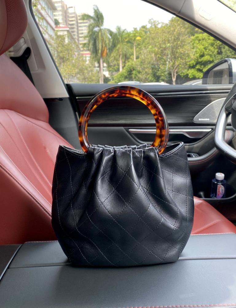 Modern Leather Top Handle Bag