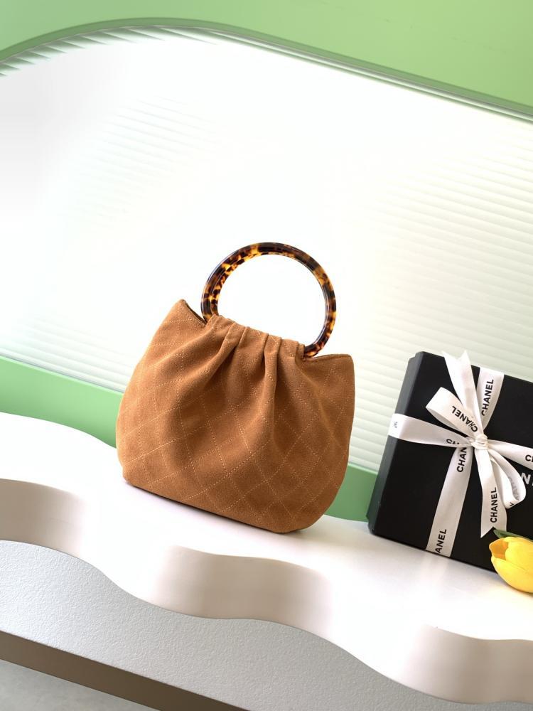 Suede Top Handle Bag