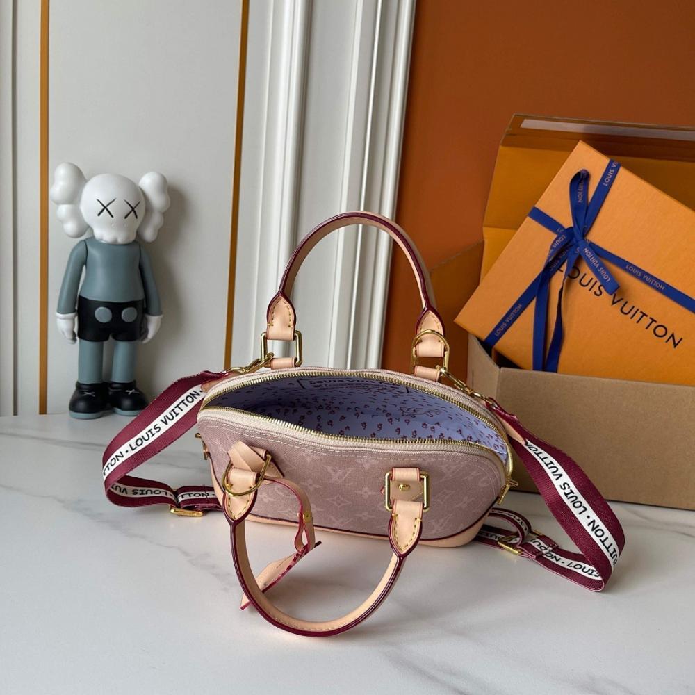 Alma Beige Monogram Denim Crossbody Bag