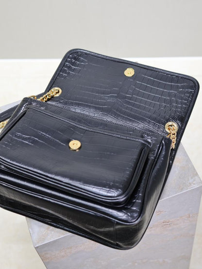 Gold Leather Top Handle Bag