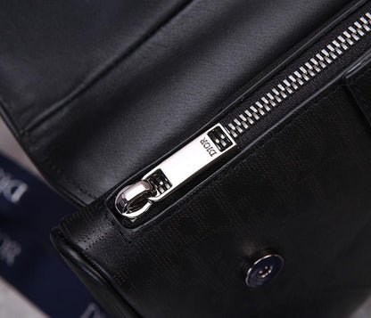 Elegant Refined Black Printed Leather Shoulder Bag