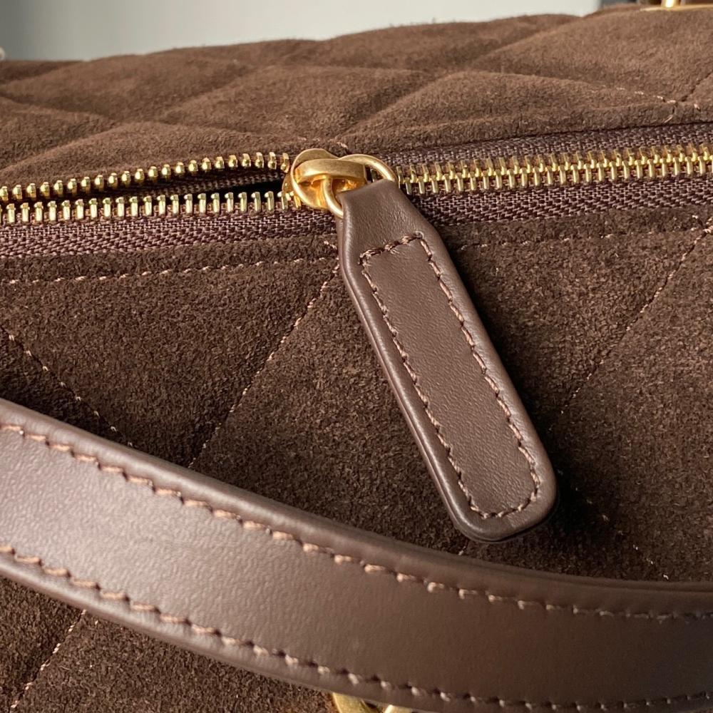 Suede Top Handle Bag