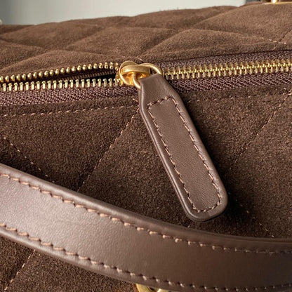 Suede Top Handle Bag