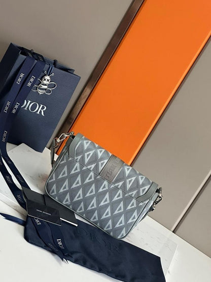 Italian-Inspired Luxury Grey Calfskin Shoulder Bag