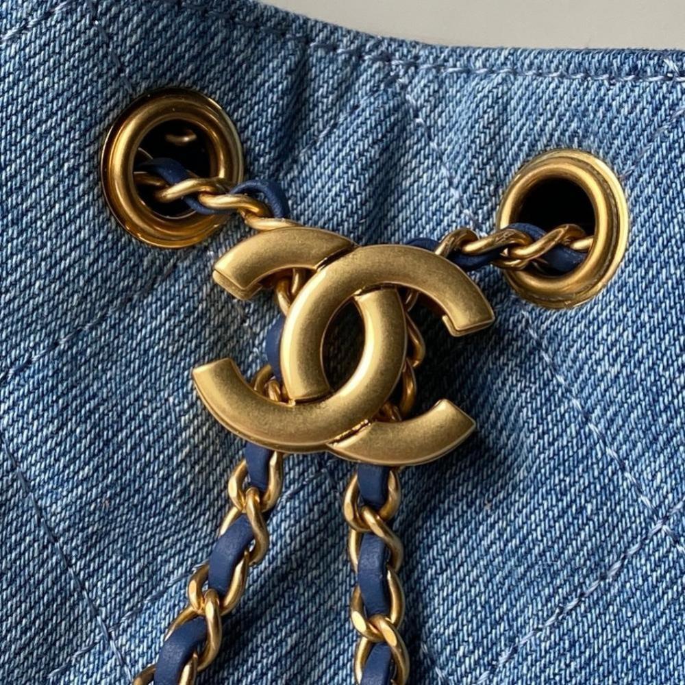 Gold Denim Hobo Bag