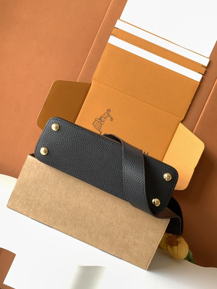 Gold Leather Top Handle Bag