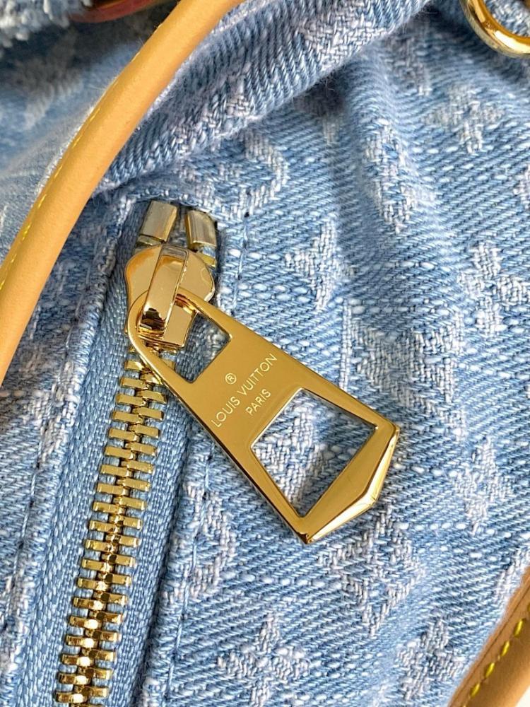 Modern Luxury Denim Top Handle Bag