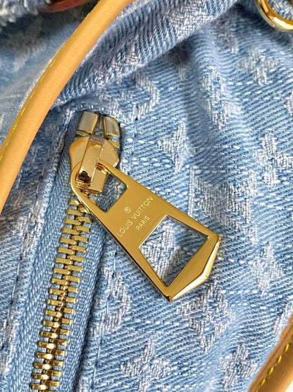 Modern Luxury Denim Top Handle Bag