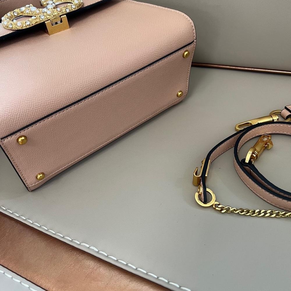 Garavani VSLING Crystal-Embellished Calfskin Shoulder Bag