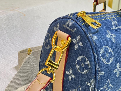 Italian-Inspired Stylish Denim Top Handle Bag