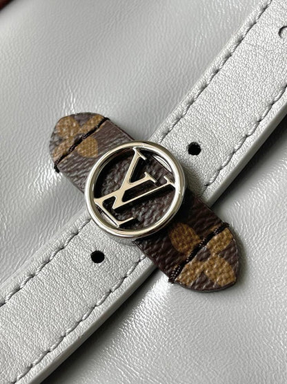 Italian-Inspired Elegant Grey Leather Top Handle Bag