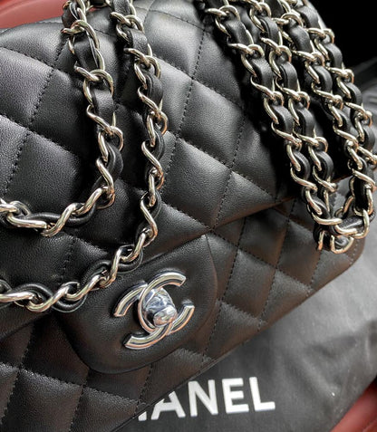 Gold Lambskin Top Handle Bag