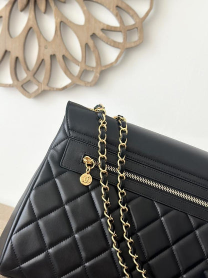 Luxury Lambskin Top Handle Bag